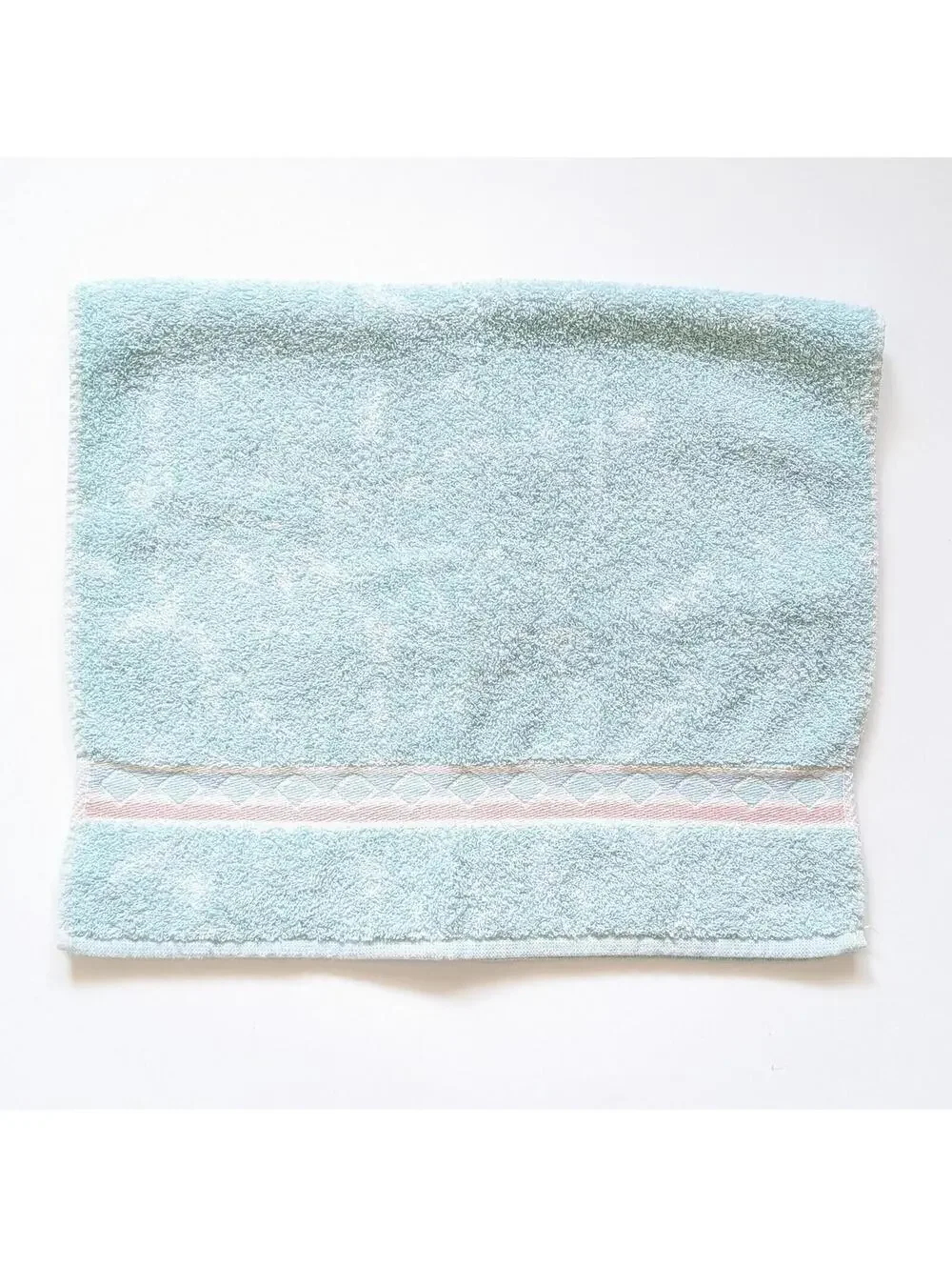 1980s Vintage Pastel Green Hand Towel & Washcloth Set